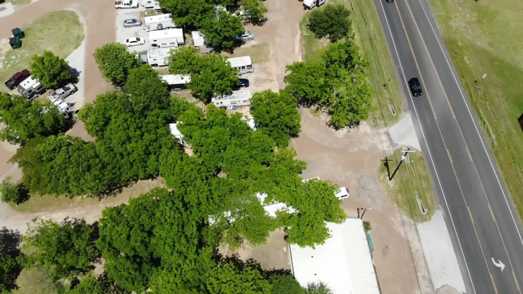 Pecan Acres view from 200 Ft Above