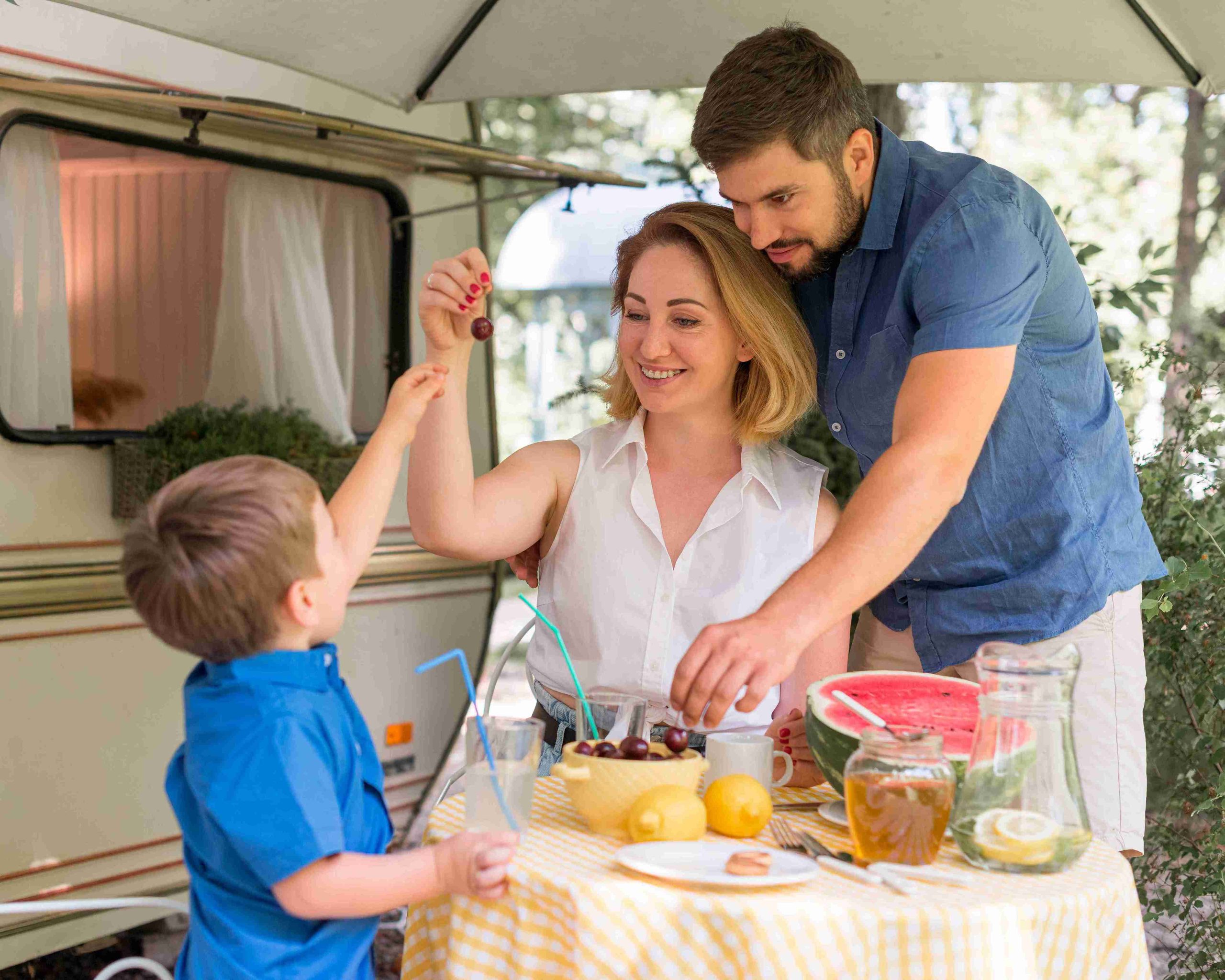 RV sites near Eagle Mountain Lake with family enjoying water activities and boat access from Pecan Acres RV Park